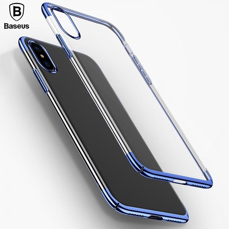 Ốp lưng dành cho Iphone X trong suốt viền màu Glitter chính hãng Baseus