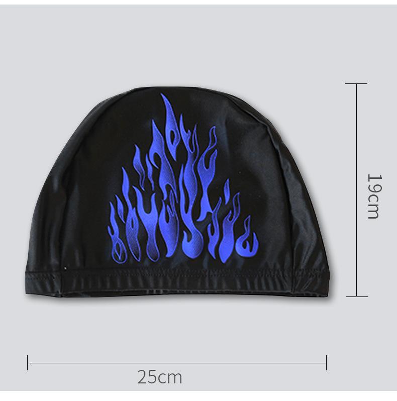 Nón bơi họa tiết ngọn lửa mũ bơi thiết kế công thái học chất liệu vải thun lạnh NB002