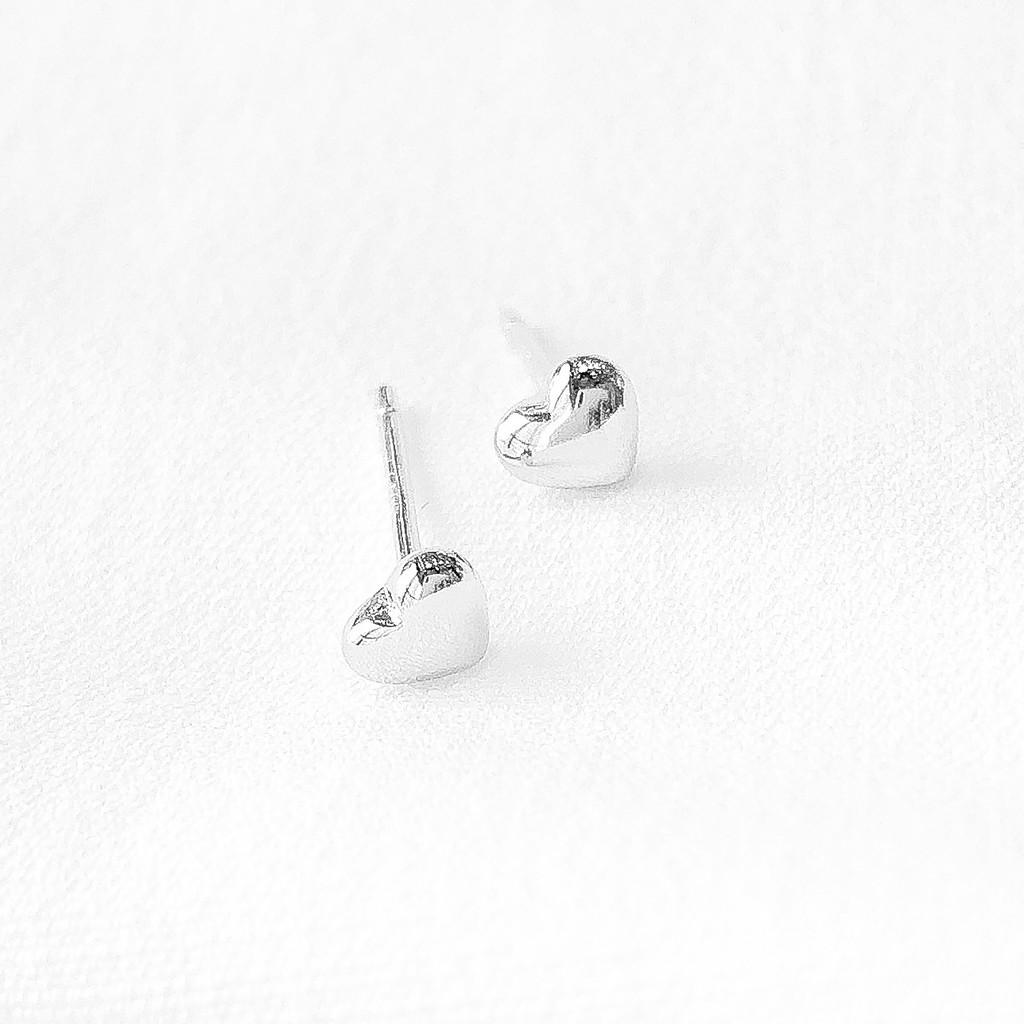 Khuyên Tai Bạc Blue Peach Tim Nhỏ KT315