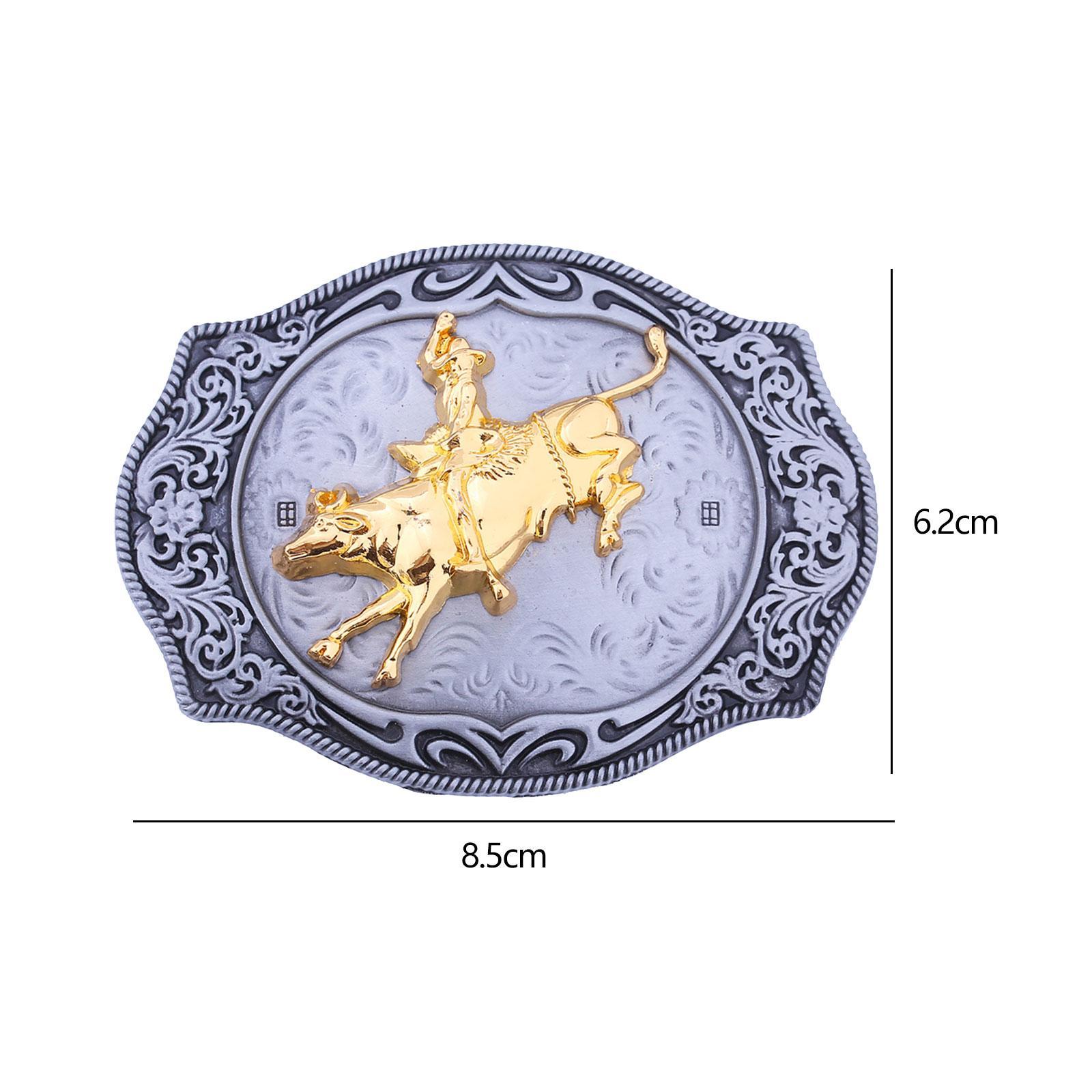 Western Cowboy Belt Buckle for Belts, Engraved Pattern Buckle, Alloy Durable Buckle