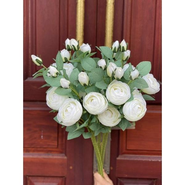 Hoa hồng giả cắm bình, cành hồng Trà