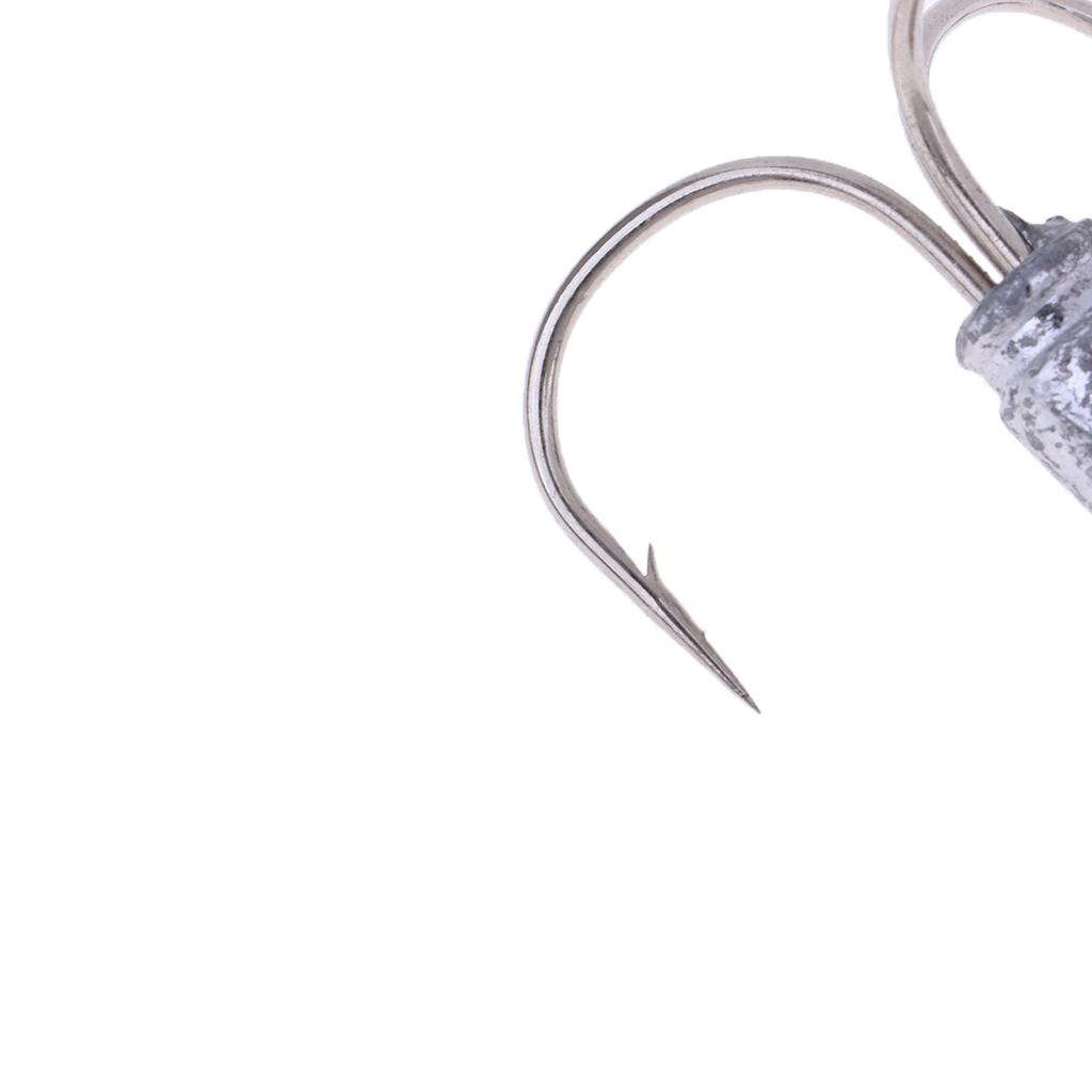 5 Pieces Treble Anchor Fishing Hooks Lead Head for Sea Boat Lake Fishing