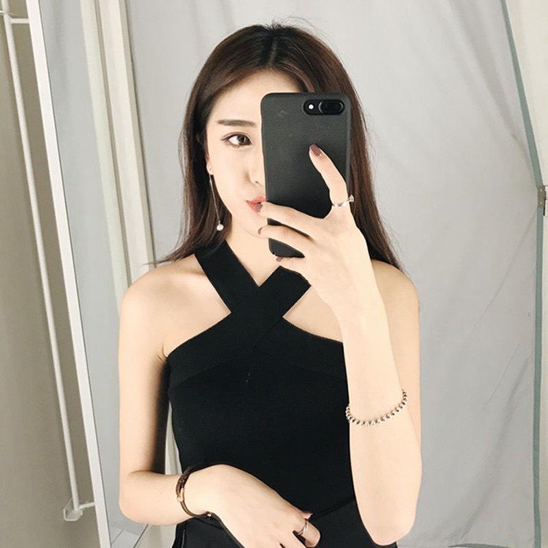 Áo Yếm Cổ Chéo 2 Dây Ôm Body Sexy Hascoo | HCQUS0