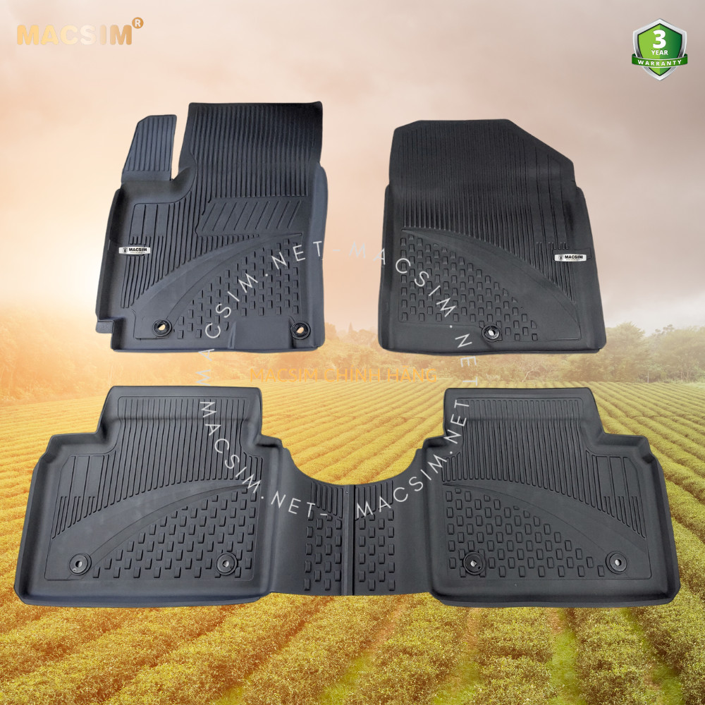#Elantra, Thảm lót sàn ô tô nhựa TPE Silicon Hyundai Elantra 2016-2022   Black Nhãn hiệu Macsim