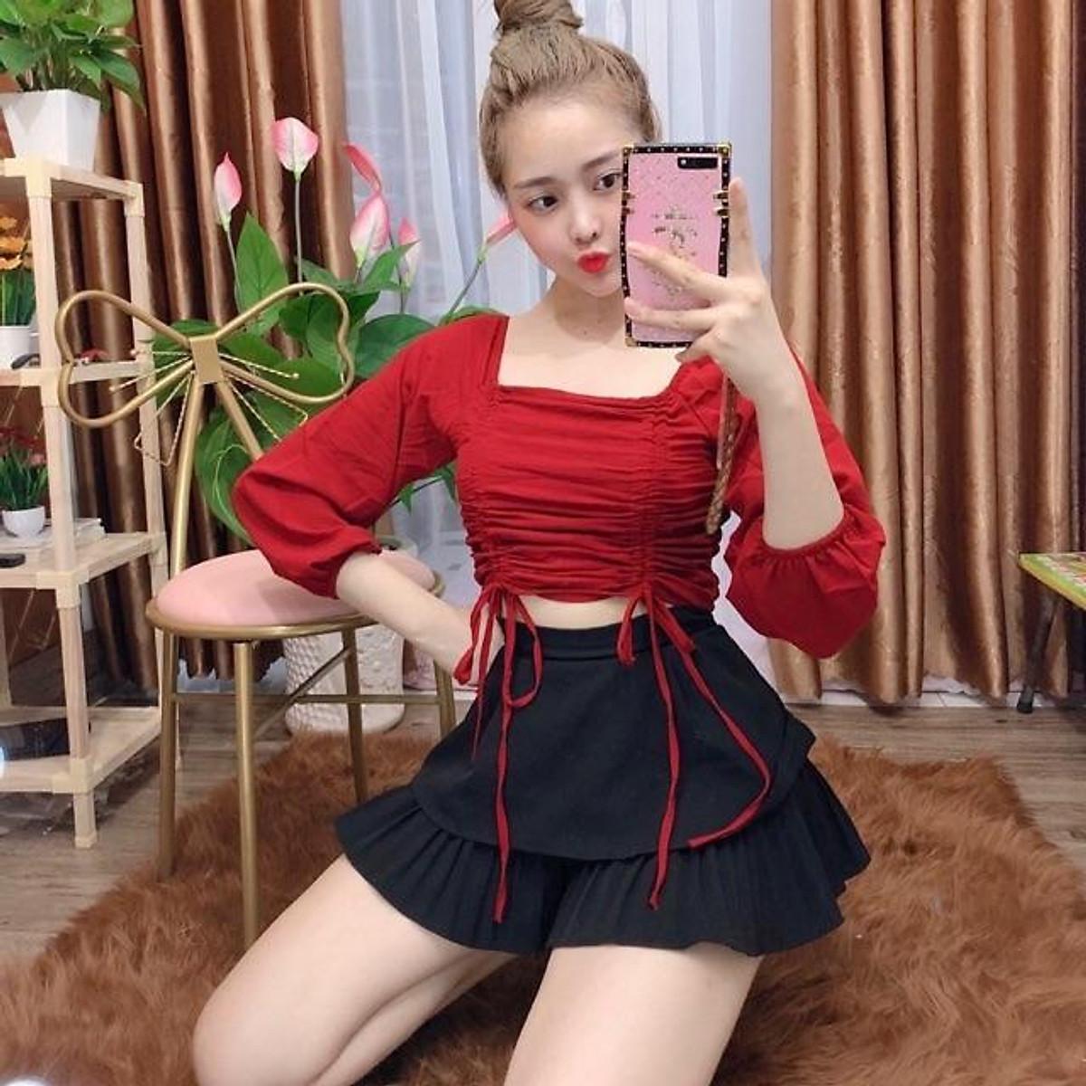 Áo dây rút tay bồng, áo rút dây hai bên tay phồng