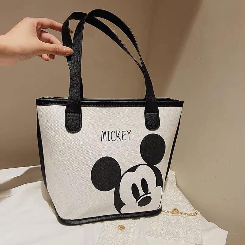 Túi xách nữ bản to đeo vai xách tay hình Mickey hàng Quảng Châu cao cấp 4 màu siêu đẹp