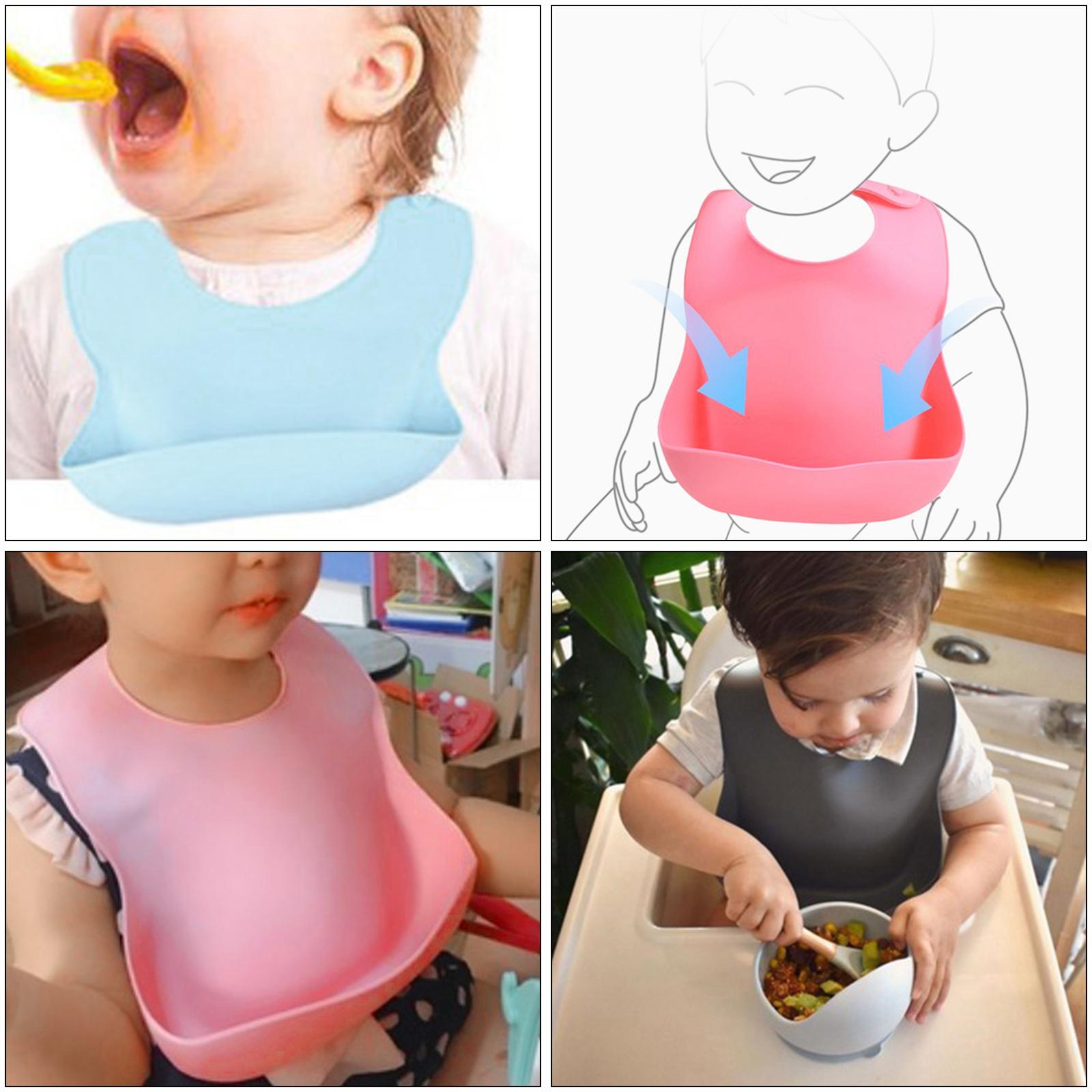 3x Baby Feeding Supplies with Spoons,Silicone Bib and Baby Bowl Silicone