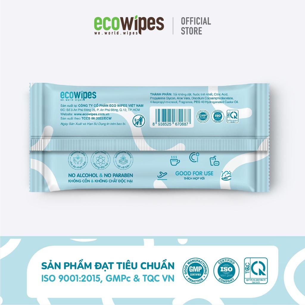 Lốc 20 cái khăn lạnh cao cấp EcoWipes Hương Thơm Mát loại 1 tờ dùng 1 lần không cồn an toàn khi sử dụng
