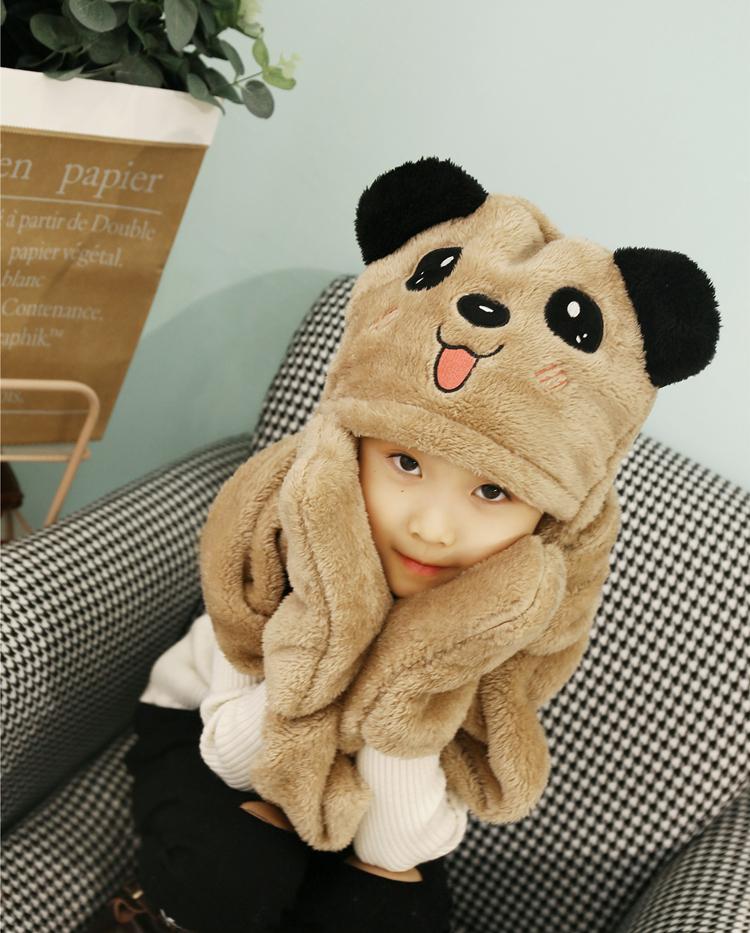 Mũ gấu xám vải nhung Cotton cho các bé trai và bé gái