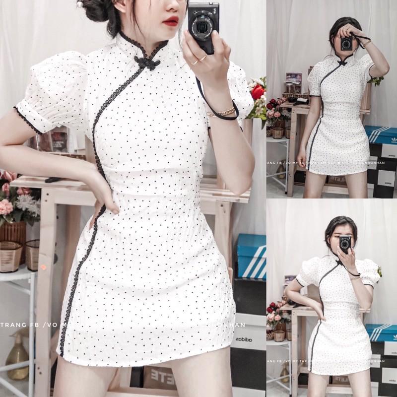Đầm sườn xám bi cổ tàu