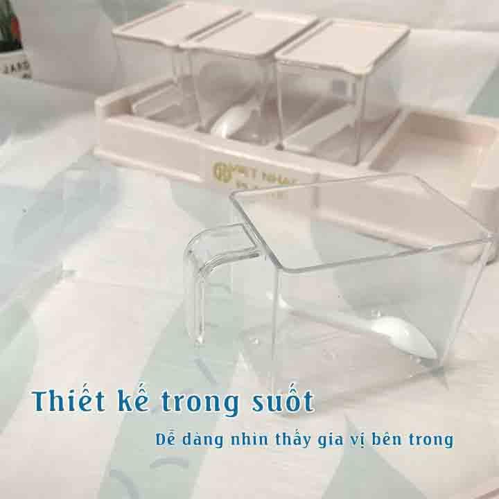 BỘ 4 HỘP ĐỰNG GIA VỊ VIỆT NHẬT