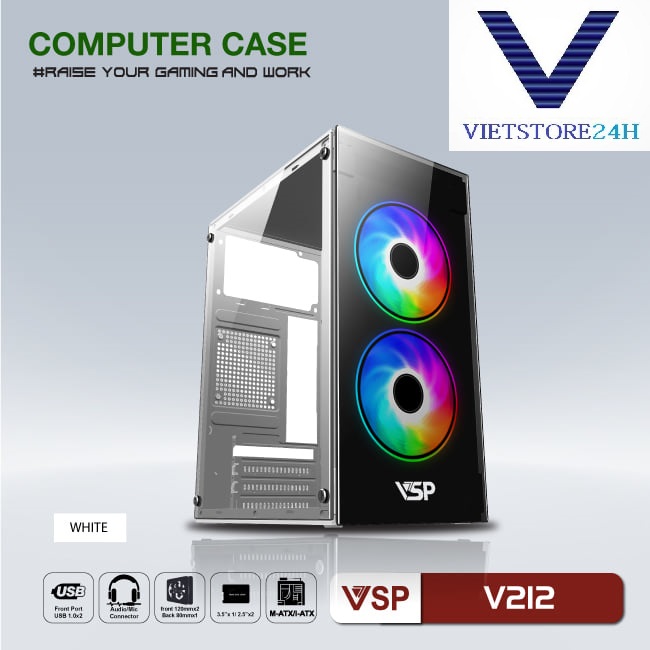 Vỏ Case VSP V212 (mATX) VT - Hàng chính hãng