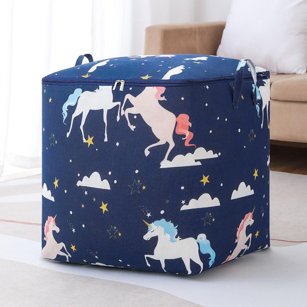 Túi đựng chăn màn quần áo 100L đa năng vải canvas túi có nắp khoá miệng chống thấm nước và côn trùng cất trữ đồ tiện lợi