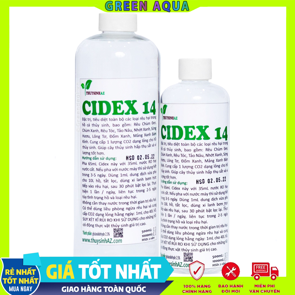THUYSINHAZ - Cidex 14 | Diệt rêu tảo hại trong hồ cá của Thủy sinh AZ