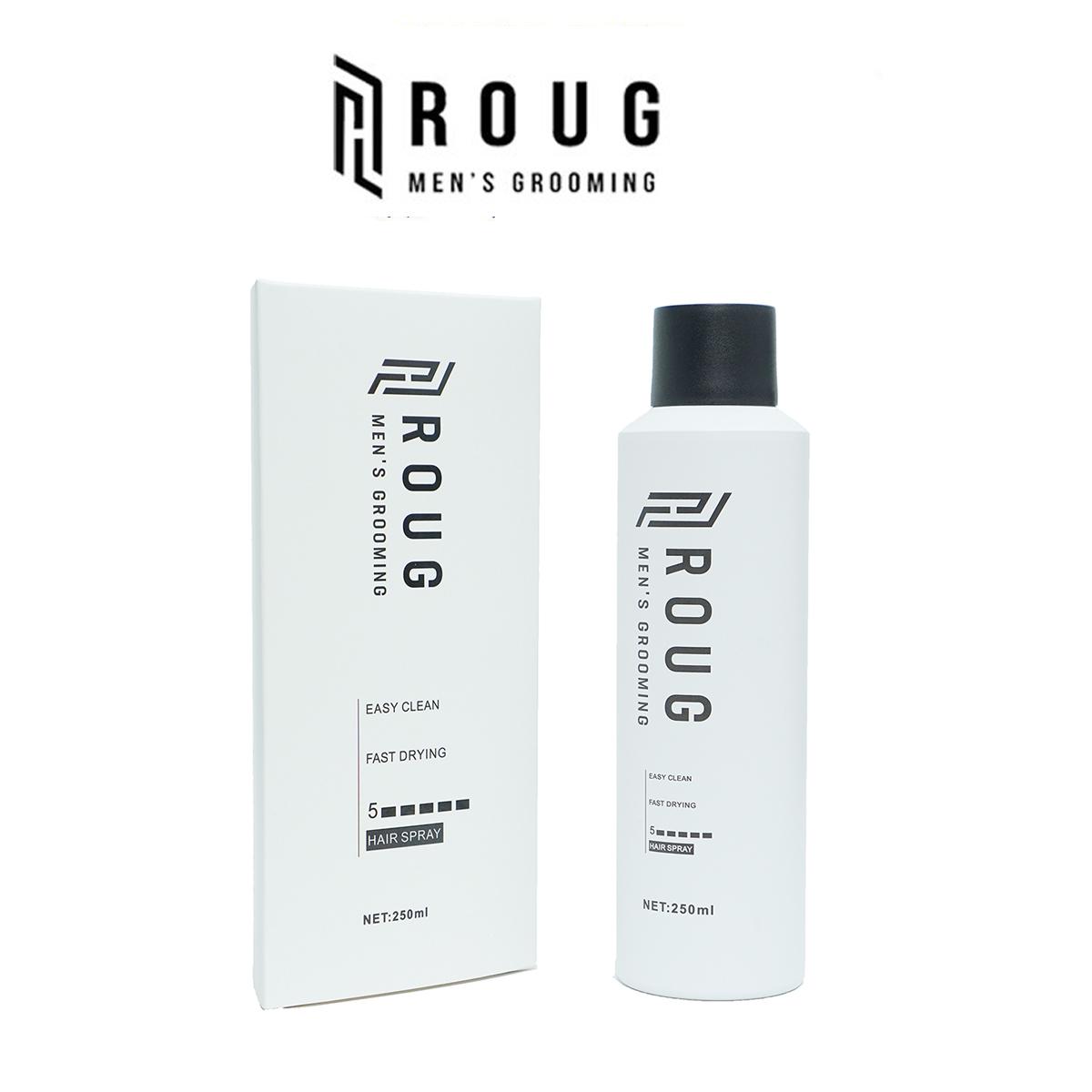 Gôm xịt tóc nam nữ Roug Hair Spray 250ml cao cấp Singapore + Tặng lược Texture Roug Men's Grooming và Lược sấy Chaoba