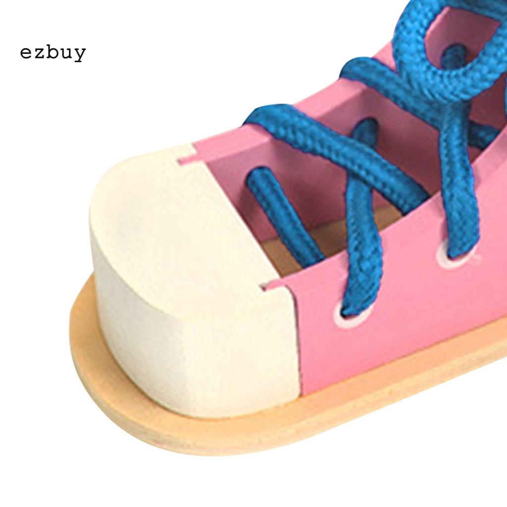 Đồ chơi tập buộc dây giày sneaker bằng gỗ trọng lượng nhẹ mượt mà cho bé