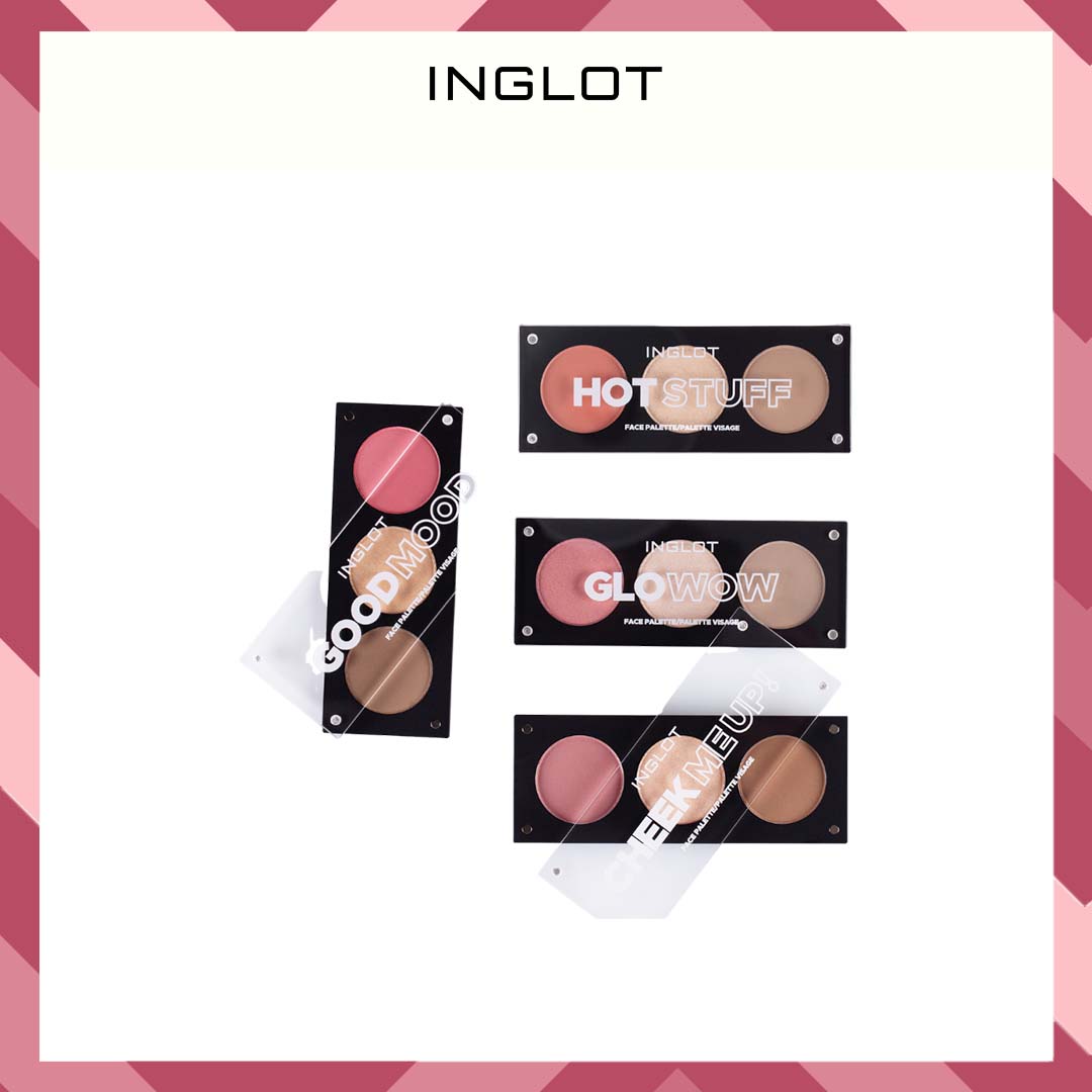 Bảng phấn má hồng, bắt sáng, tạo khối đa chức năng 3in1 Face Palette Inglot 7g