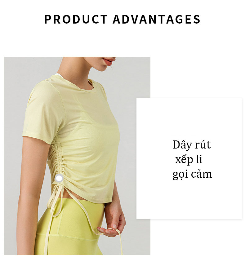 Áo nữ cổ tròn thể dục ngắn tay áo thun thể thao áo yoga mã DST281.