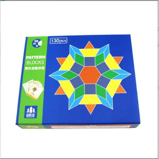 Đồ chơi bộ xếp hình sáng tạo Tangram 130 chi tiết bằng gỗ cho bé - Bộ đồ chơi Puzzle Block 130 chi tiết cho bé thoả sức