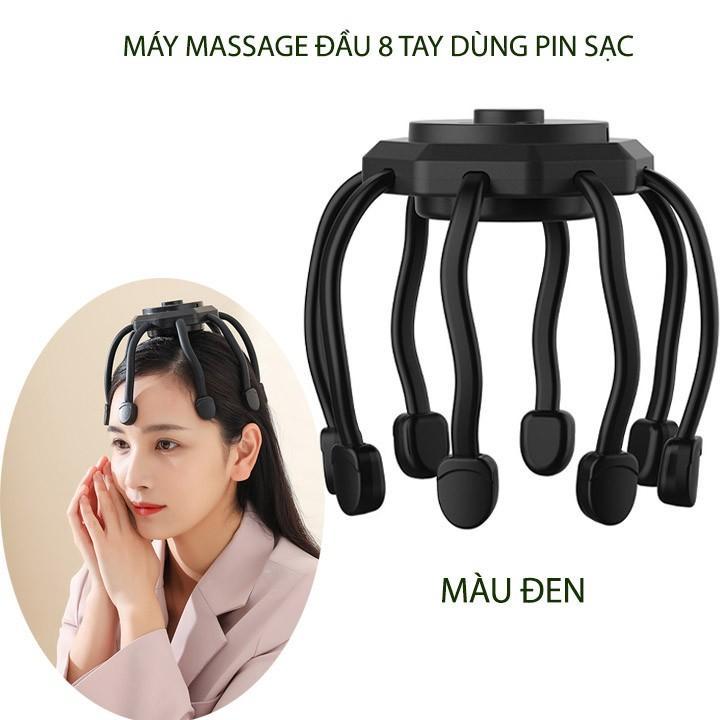 Máy massage đầu thông minh thế hệ mới dùng pin sạc, loại 8 tay