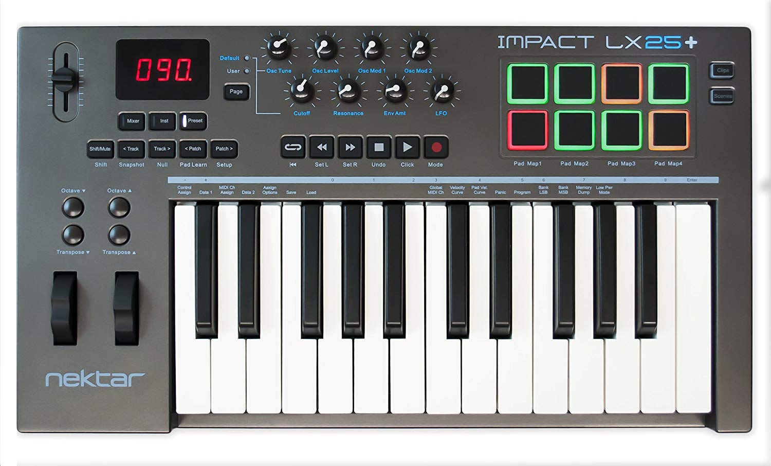 USB Controller Keyboard Nektar Impact LX25+ - Hàng Nhập Khẩu