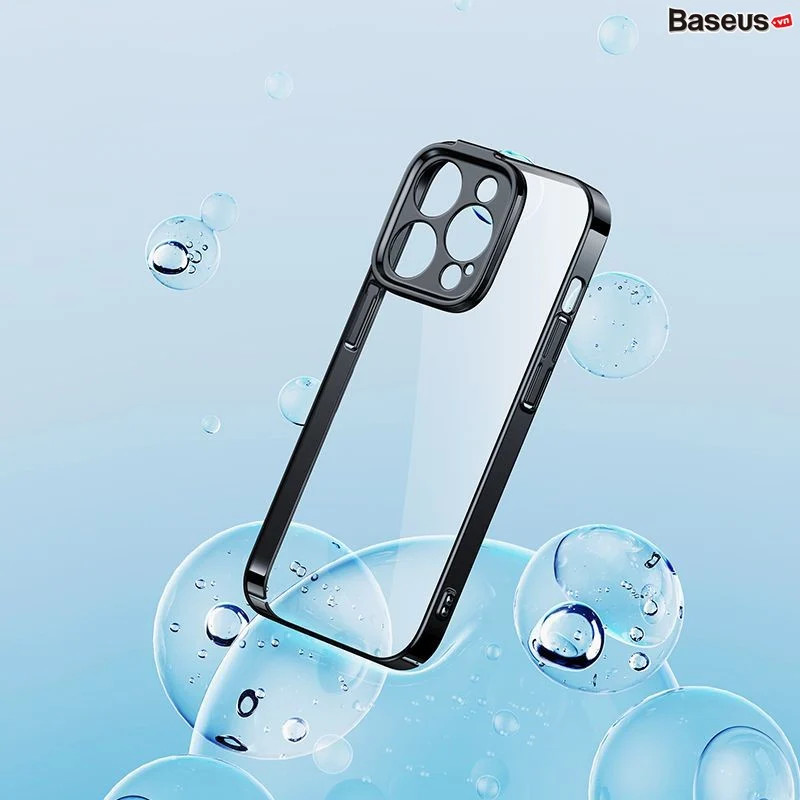 Ốp Lưng Nhựa Cứng Viền Kim Loại Baseus Glitter Series Case Dùng Cho iPhone 14 Series - hàng chính hãng