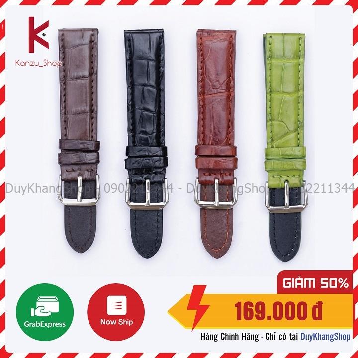 Dây đồng hồ da cá sấu thật handmade 18mm 20mm 22mm
