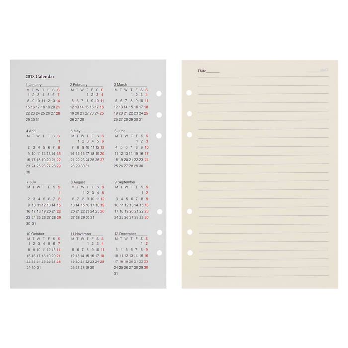 Ruột Sổ Còng A5 Kẻ hàng A5 Lined Refill For 6-Ring Notebook Bettino Writing Paper RN-048 Giấy Kem Vàng Ngà 80gsm Size 145x210mm