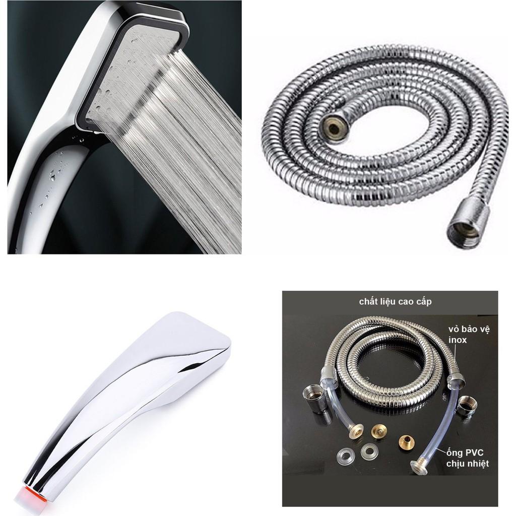 Đầu vòi sen tăng áp tặng kèm dây cấp nước tiêu chuẩn inox 304 giá tốt