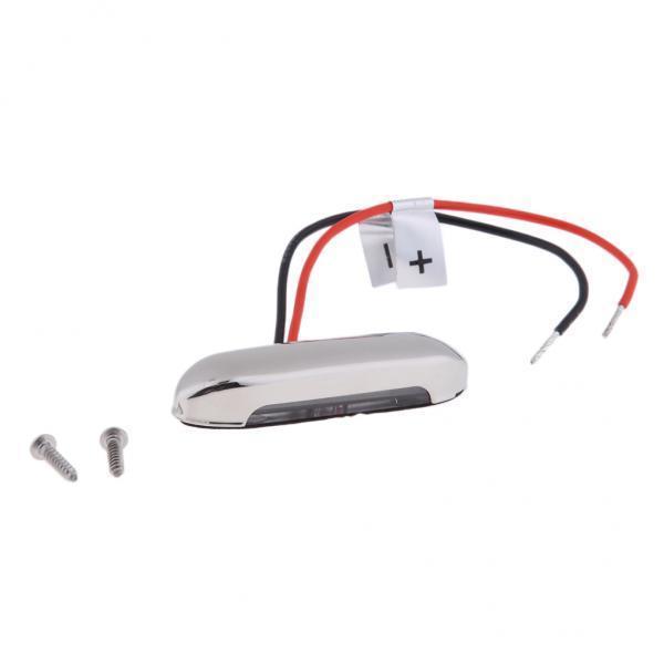 2x12V Oblong RV Boat Blue LED Step Stair Light Stainless Steel Clear Lens