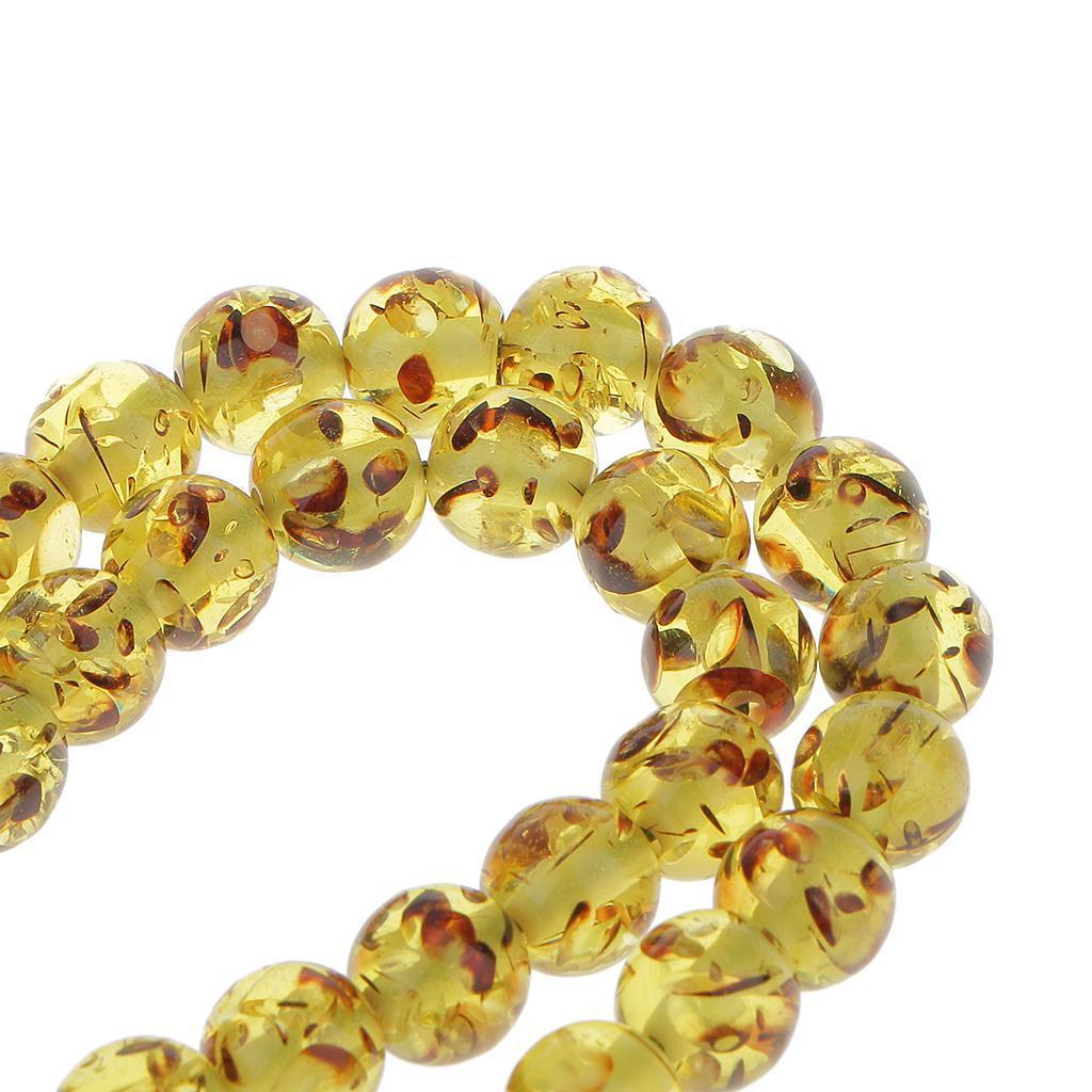 8mm Olive Green Amber Round Loose Beads 16''