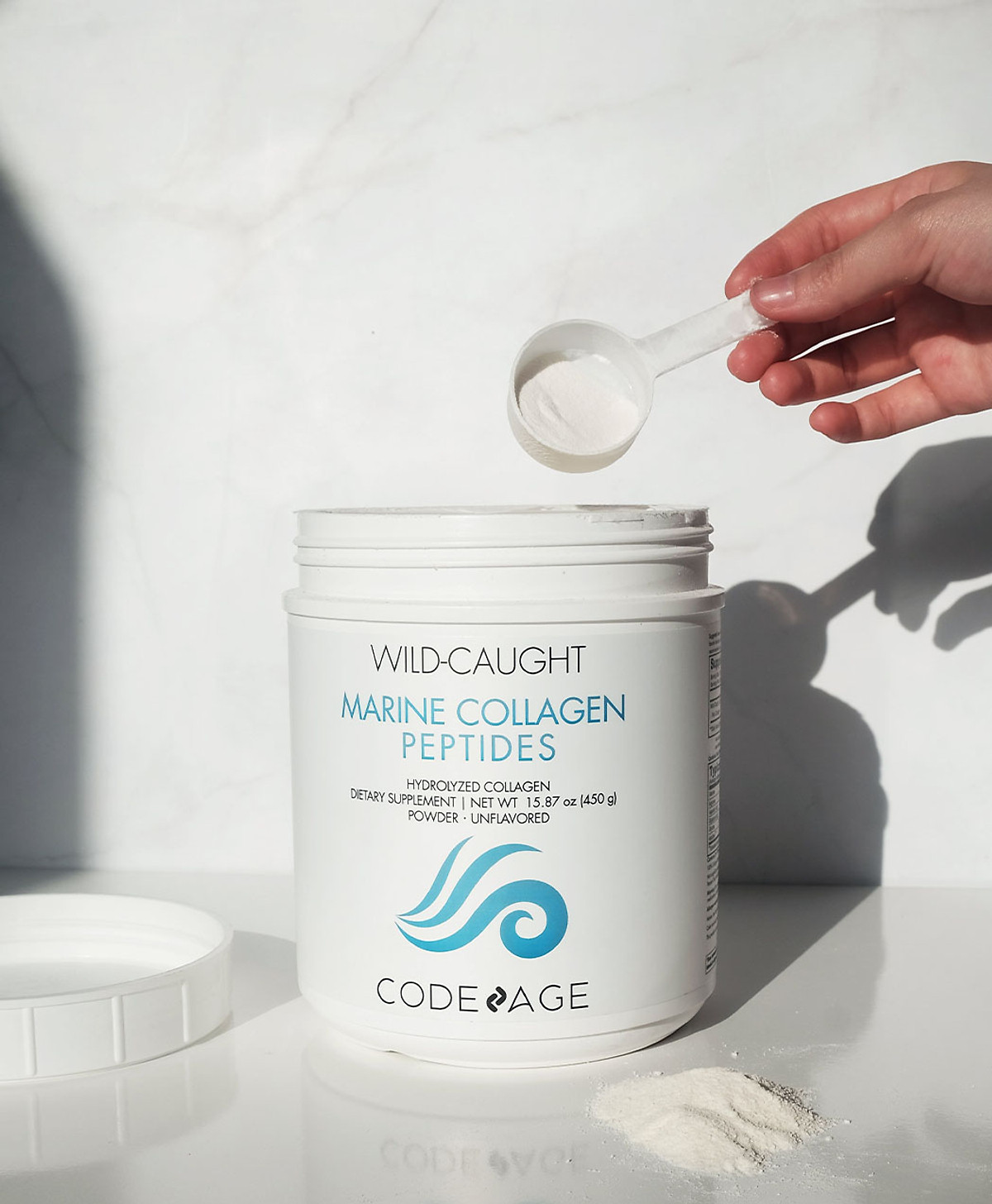 Bột Collagen Thủy phân Wild caught Marine collagen peptides CodeAge Giúp đẹp da 450g