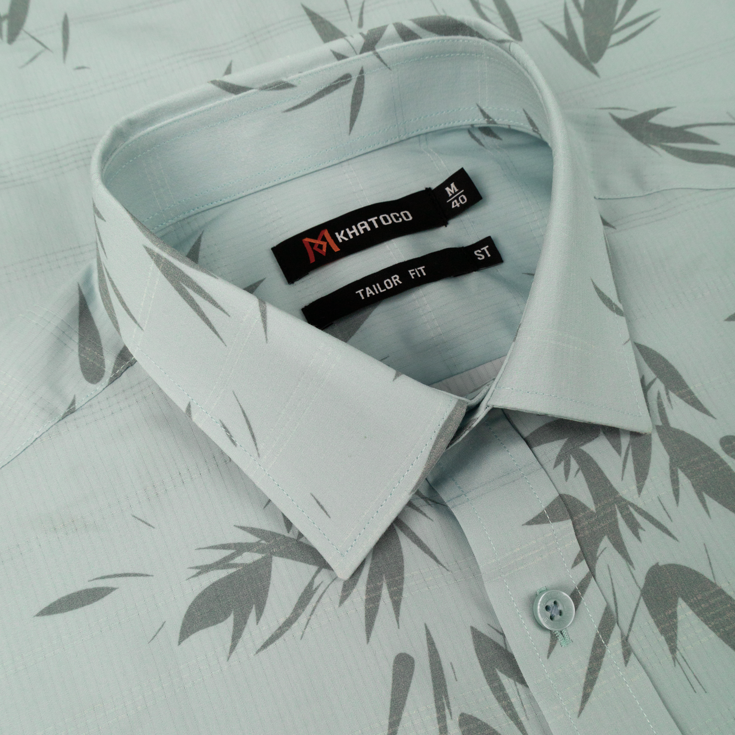 Áo sơ mi nam KHATOCO Tailor Fit ngắn tay A1MN518T2-CNIN726-2703-N