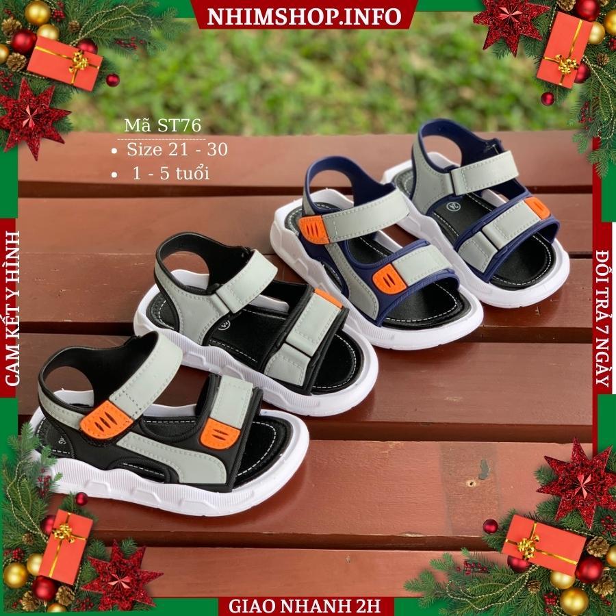 Dép quai hậu sandal bé trai quai ngang nhựa dẻo cao cấp êm nhẹ chống trơn trượt cho trẻ em 1, 2, 3, 4, 5 tuổi ST76