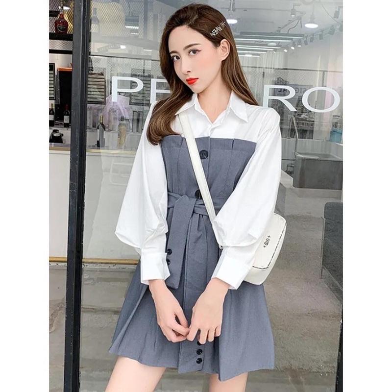 Váy kiểu sơmi thiết kế phong cách hàn quốc chất đẹp giá rẻ mã ZELE366
