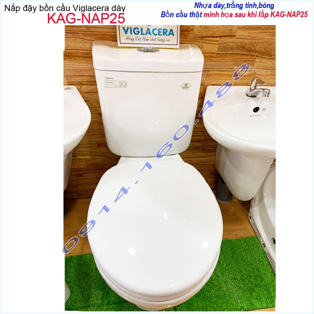 Nắp đậy bồn cầu Viglacera VI66-VI177, nắp bàn cầu cao cấp dày KAG-NAP25