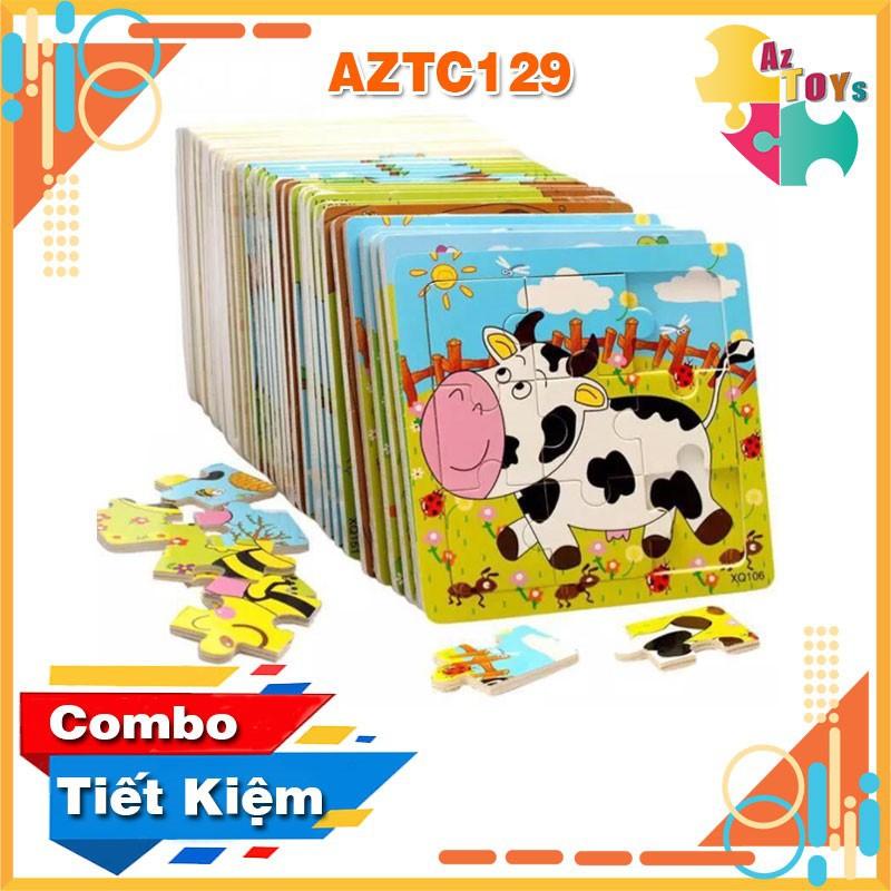 Tranh Ghép Hình 9 Mảnh Montessori, Đồ Chơi Xếp Hình Bằng Gỗ Tuy Duy Cho Bé - AZTC129