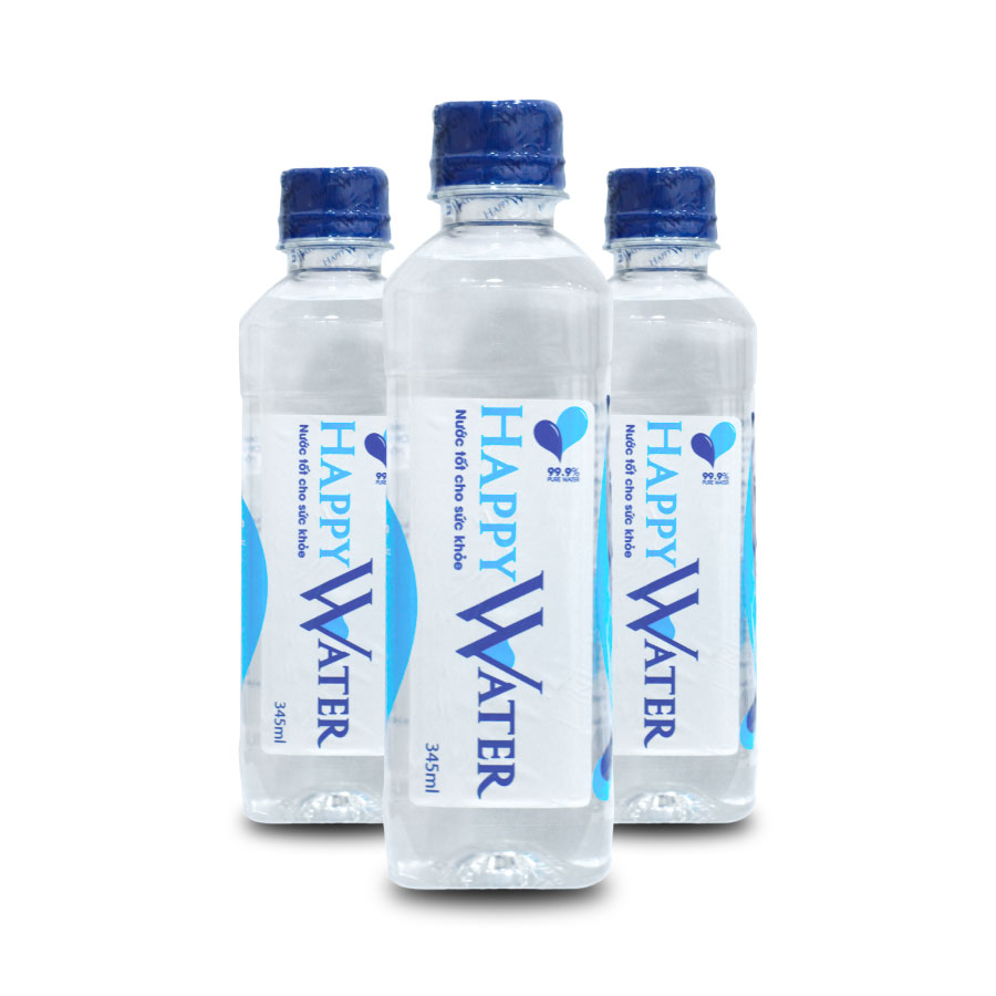 Nước tinh khiết HappyWater 345ml Thùng 30 chai