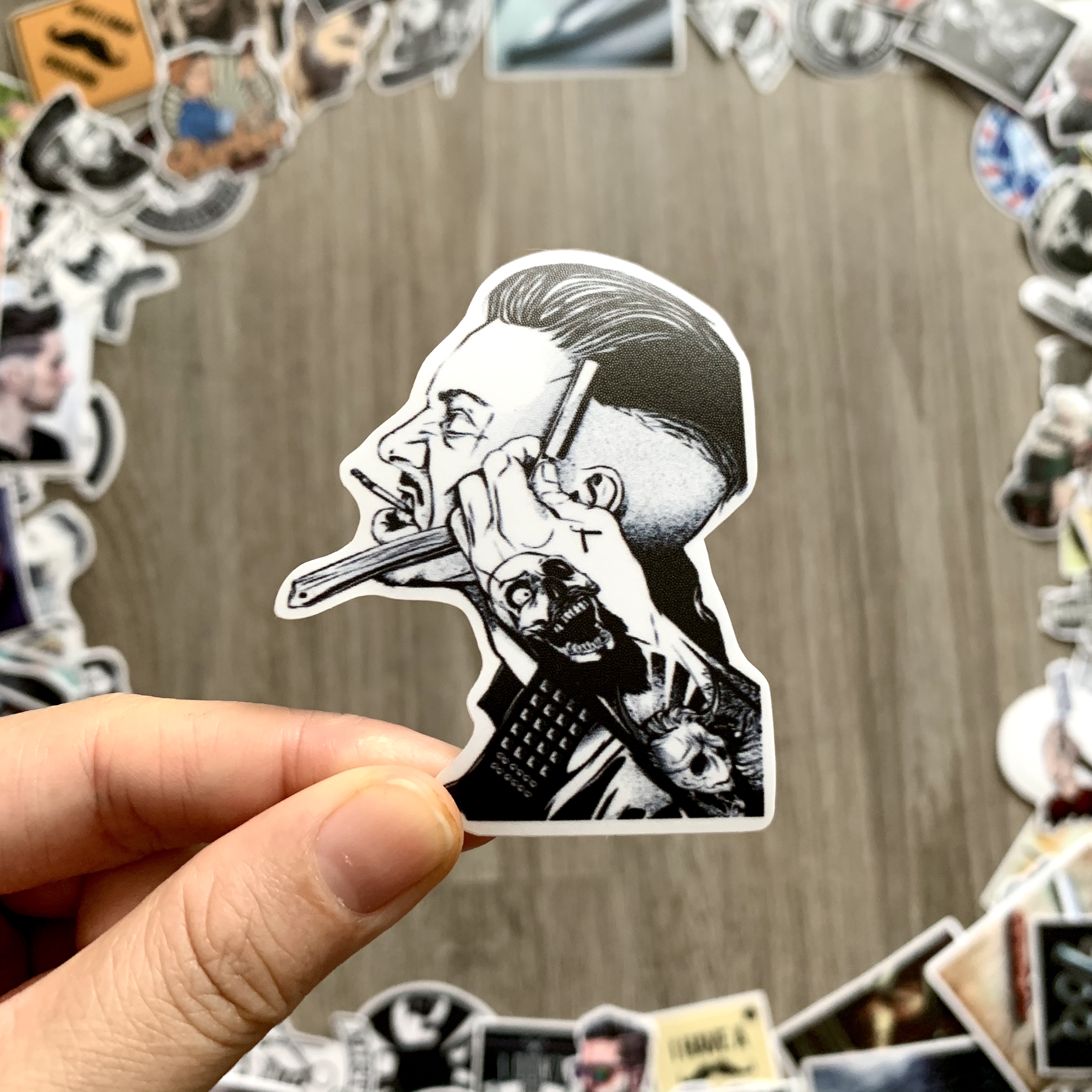 Bộ 50 Sticker Barber - Hình Dán Chống Nước Decal Chất Lượng Cao Trang Trí Cửa Hàng Cắt Tóc Nam, Va Li Du Lịch, Xe Đạp, Xe Máy, Laptop, Nón Bảo Hiểm, Máy Tính Học Sinh, Tủ Quần Áo, Nắp Lưng Điện Thoại