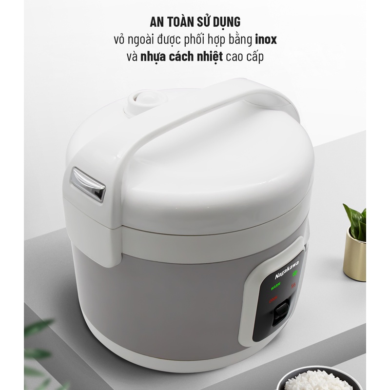 Nồi cơm điện Nagakawa NAG0132, dung tích 1.8L- hàng chính hãng