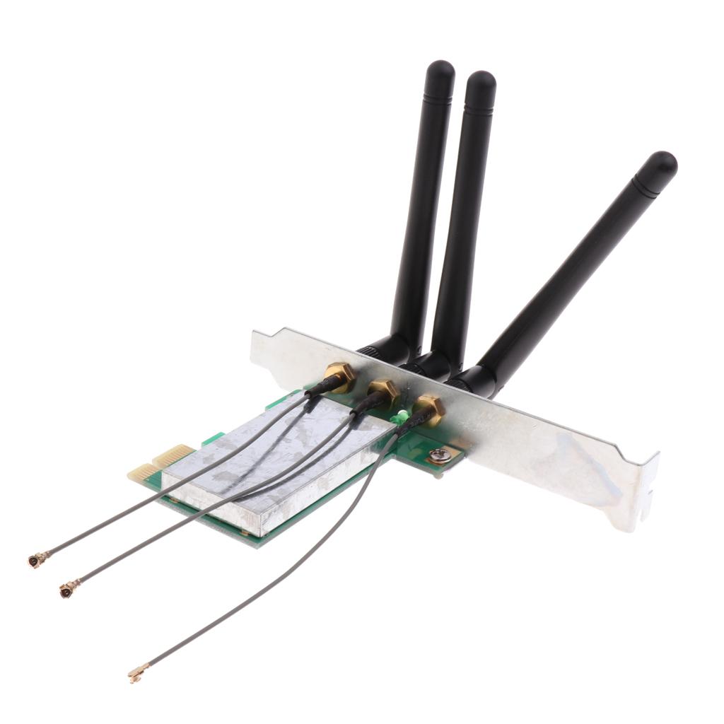 480MB/s Laptop Mini PCI-e to PCI-e 1X Wireless Adapter Wifi LAN Card & Antenna