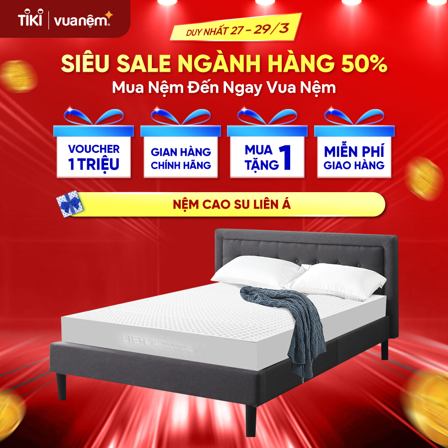 Nệm 100% cao su thiên nhiên Liên Á Classic nâng đỡ cột sống lưng vững chắc