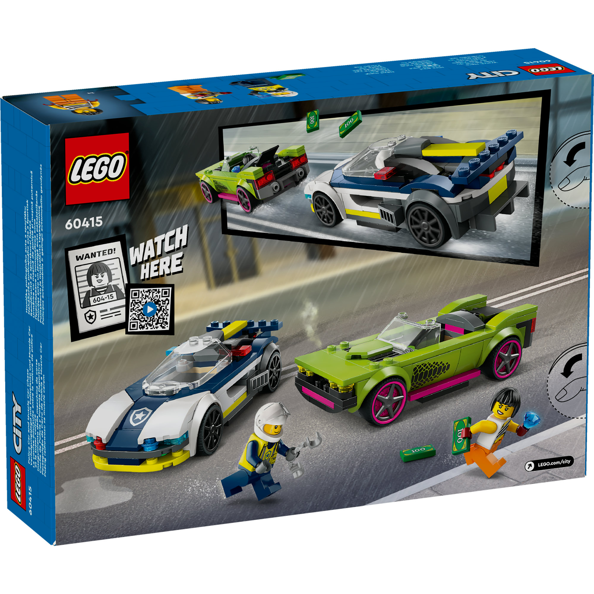 LEGO CITY 60415 Đồ chơi lắp ráp Xe cảnh sát truy đuổi tội phạm (213 chi tiết)