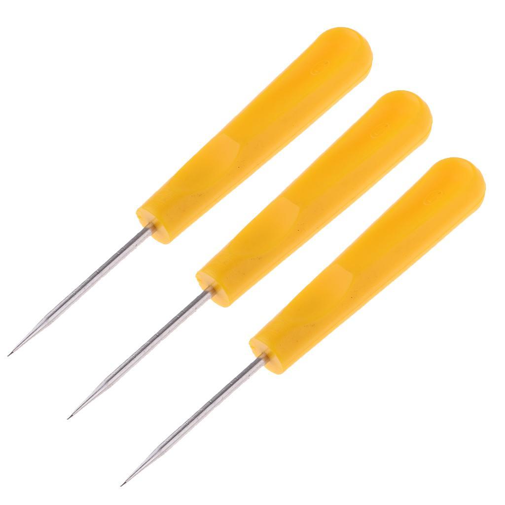 3x Badminton Tennis Racket Racquet Stringing Awl String Guiding Tool Yellow