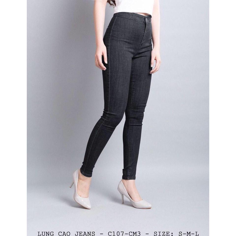 Quần jean nữ lưng cao co giãn