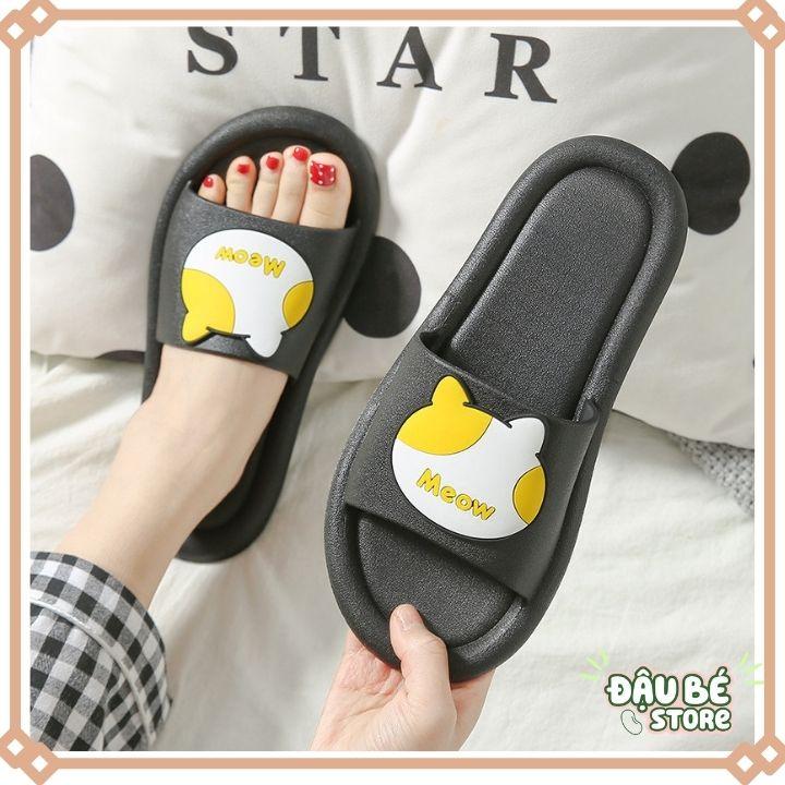 Dép Lê Nữ Quai Ngang Ulzzang Hình Mèo Xinh Xắn - Dép Đế Xuồng Đi Học Đi Chơi Chống Trơn Trượt Hot 2021 - DAUBE D040_2