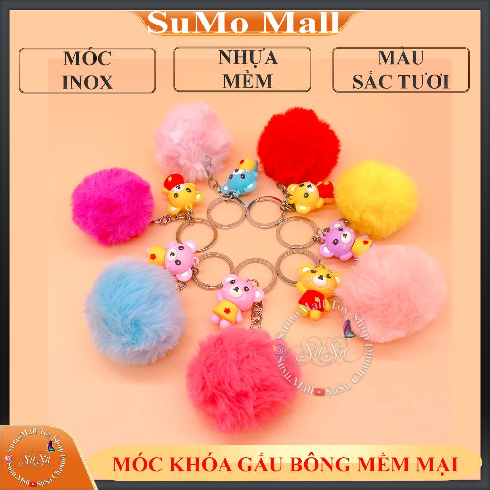 Móc khóa gấu và bông mềm mại, móc chìa khóa đẹp kim loại bền màu tiện dụng , móc khóa cute dễ dàng mang theo bỏ ví túi không gây trầy cho những vật dụng bỏ cùng , giao màu ngẫu nhiên