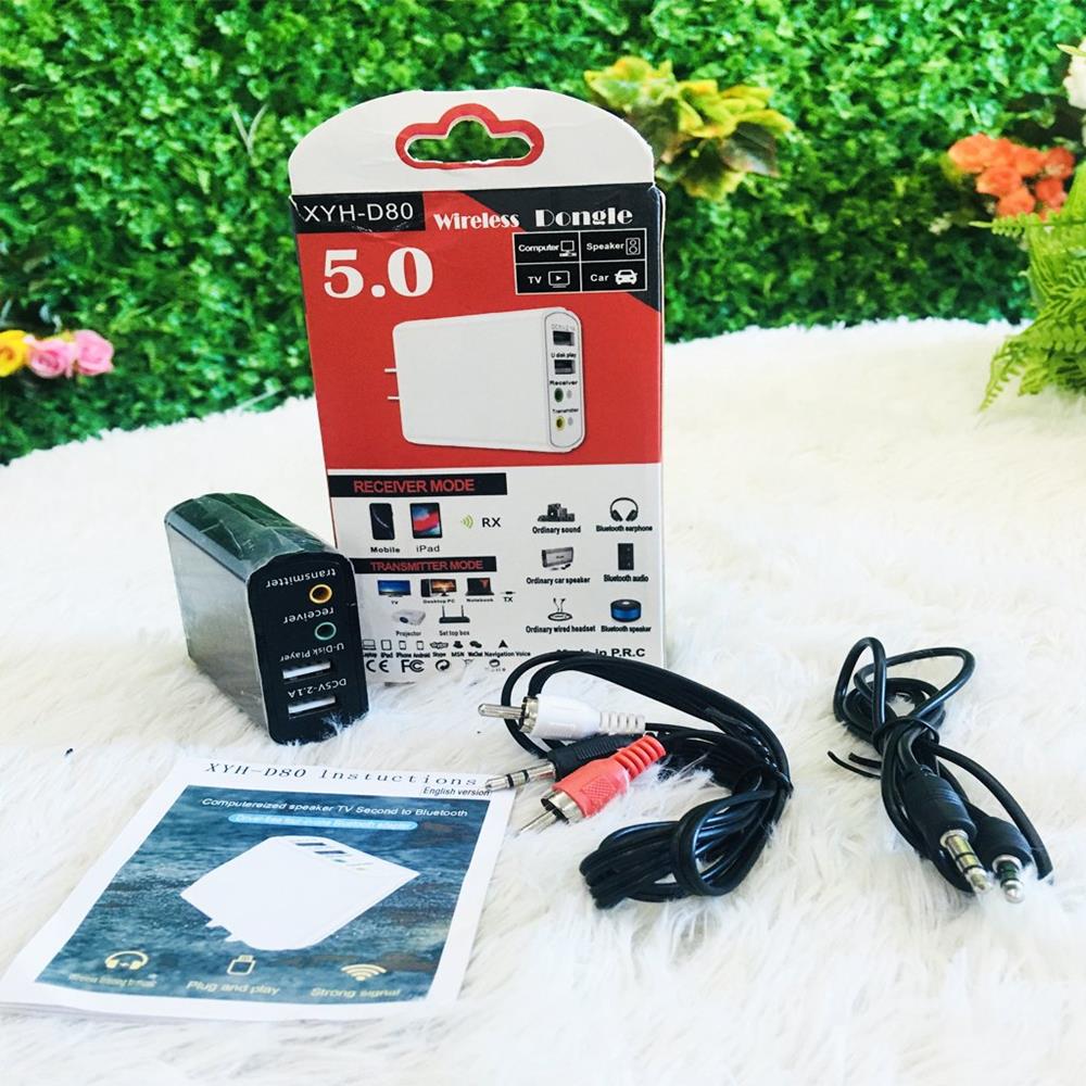 Thiết bị thu phát bluetooth VINETTEAM XYH-D80 BT 5.0 4IN1 tích hợp cổng sạc , usb MP3, cổng AUX biến loa thường thành loa bluetooth tương thích với điện thoại android và ios-hàng chính hãng