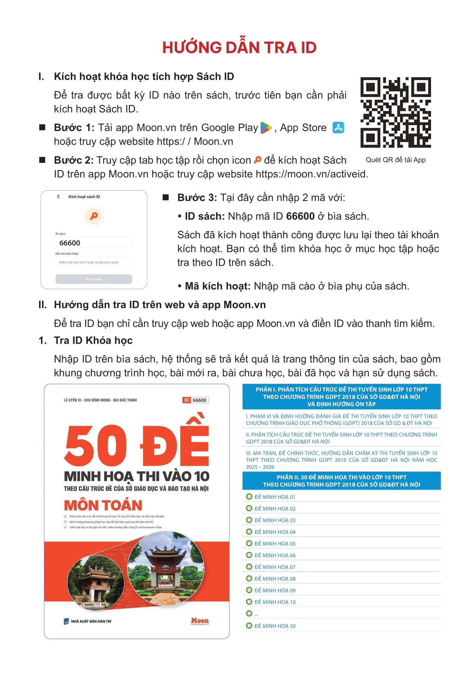 Sách - 50 Đề Minh Họa Thi Vào 10 - Môn Toán (Theo Cấu Trúc Đề Của Sở Giáo Dục Và Đào Tạo Hà Nội)