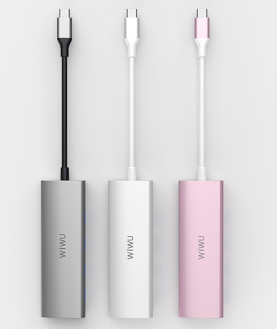 Hub chia cổng Type-C đa năng 4 in 1 từ Type-C ra 4 USB-A 3.0 hiệu Wiwu Alpha A440 cho Macbook / iPad Pro 11 inch 12 .9 inch / Laptop trang bị cổng Type C thunderbolt 3 - hàng nhập khẩu